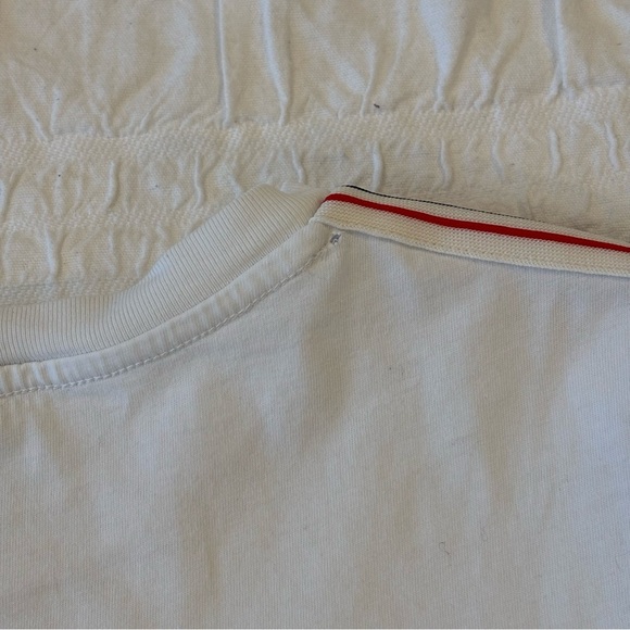 Women’s TNA White Tee with Red and Navy Grosgrain Tape Accent, Size S - Picture 8 of 10